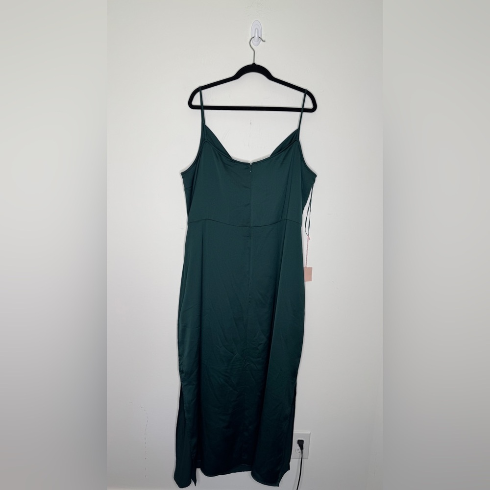 BHLDN Cali Forest Green Cowl Neck Midi Dress 22 - Picture 3 of 9